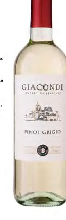 Flaske: Giacondi Pinot Grigio